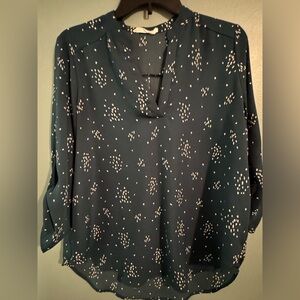 Lush Dark Teal Blouse with White Speckles